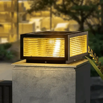 Irondale Modern Black Solar Pillar Light – Outdoor Lighting for Doorway/Path