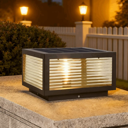 Irondale Modern Black Solar Pillar Light – Outdoor Lighting for Doorway/Path