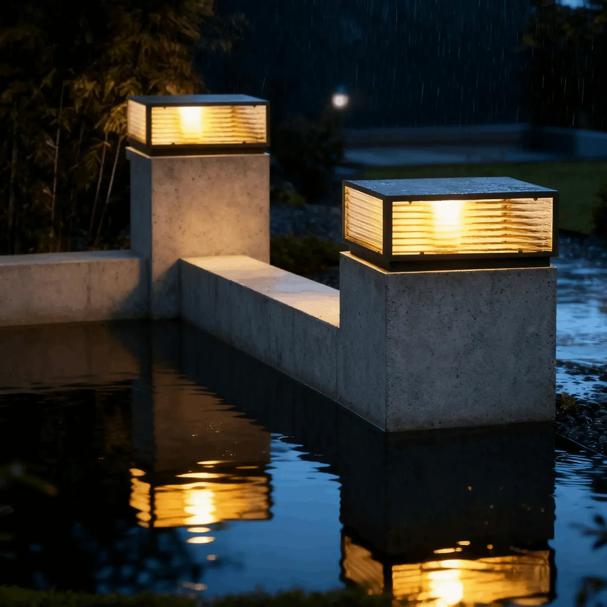 Nuvlight Modern Black Solar Pillar Light – Outdoor Lighting for Doorway/Path