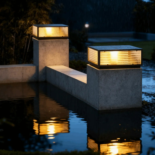 Nuvlight Modern Black Solar Pillar Light – Outdoor Lighting for Doorway/Path