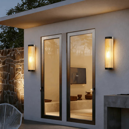 Irondale Modern Black LED Outdoor Wall Sconce – Waterproof Light for Garden/Courtyard