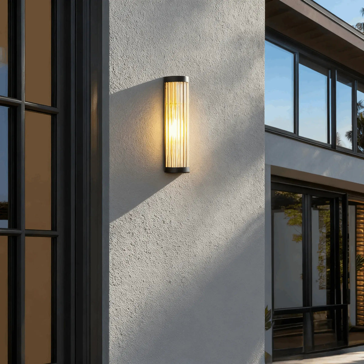 Irondale Modern Black LED Outdoor Wall Sconce – Waterproof Light for Garden/Courtyard