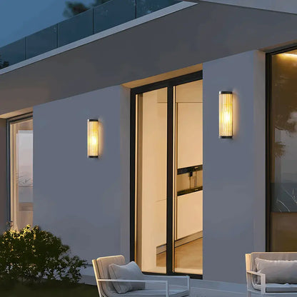 Irondale Modern Black LED Outdoor Wall Sconce – Waterproof Light for Garden/Courtyard