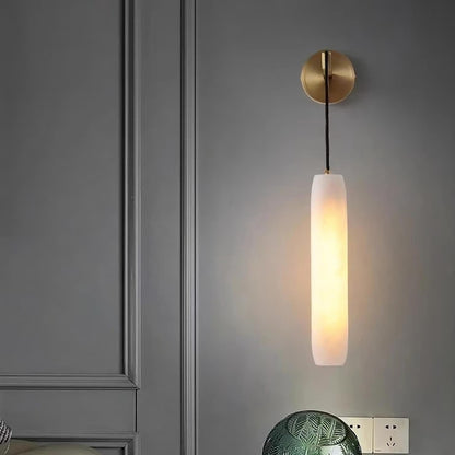 Natural Marble Wall Sconce – Modern Stone LED Wall Light