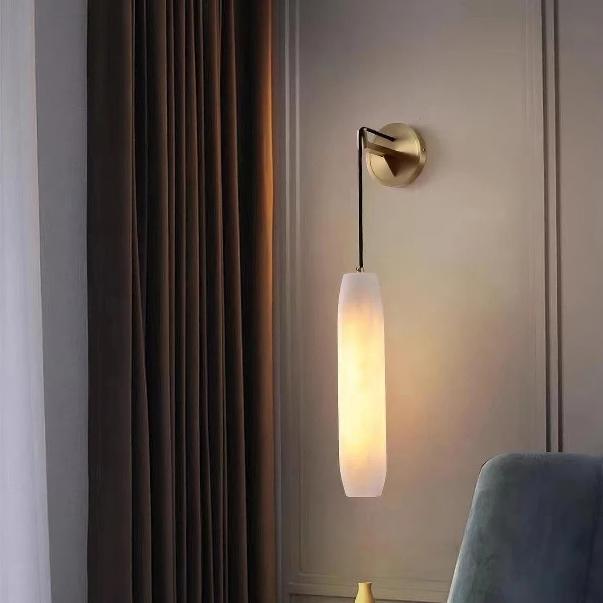 Natural Marble Wall Sconce – Modern Stone LED Wall Light