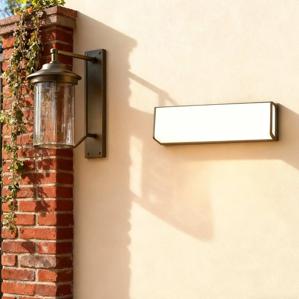 Lunara Modern Solar LED Outdoor Wall Lamp – Waterproof Sensor Light for Courtyard