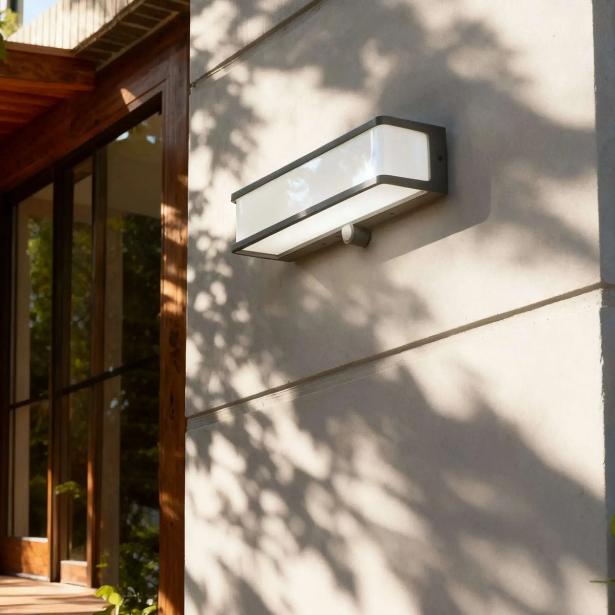 Lunara Modern Solar LED Outdoor Wall Lamp – Waterproof Sensor Light for Courtyard