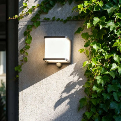Lunara Modern Solar LED Outdoor Wall Lamp – Waterproof Sensor Light for Courtyard