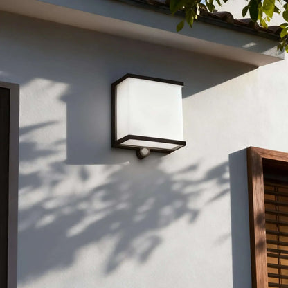 Lunara Modern Solar LED Outdoor Wall Lamp – Waterproof Sensor Light for Courtyard