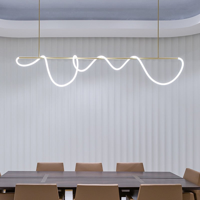 Nuvlight Modern Long Hose Led Pendant Light for Dining Room