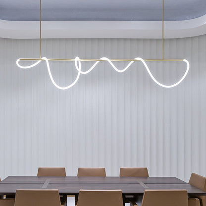 Nuvlight Modern Long Hose Led Pendant Light for Dining Room
