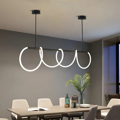Nuvlight Modern Long Hose Led Pendant Light for Dining Room