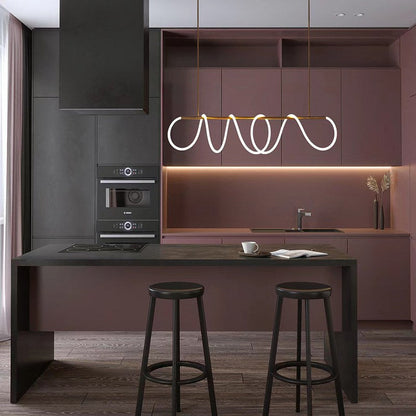 Nuvlight Modern Long Hose Led Pendant Light for Dining Room