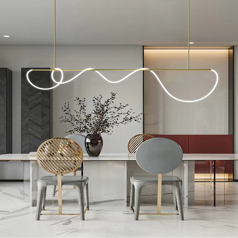 Nuvlight Modern Long Hose Led Pendant Light for Dining Room
