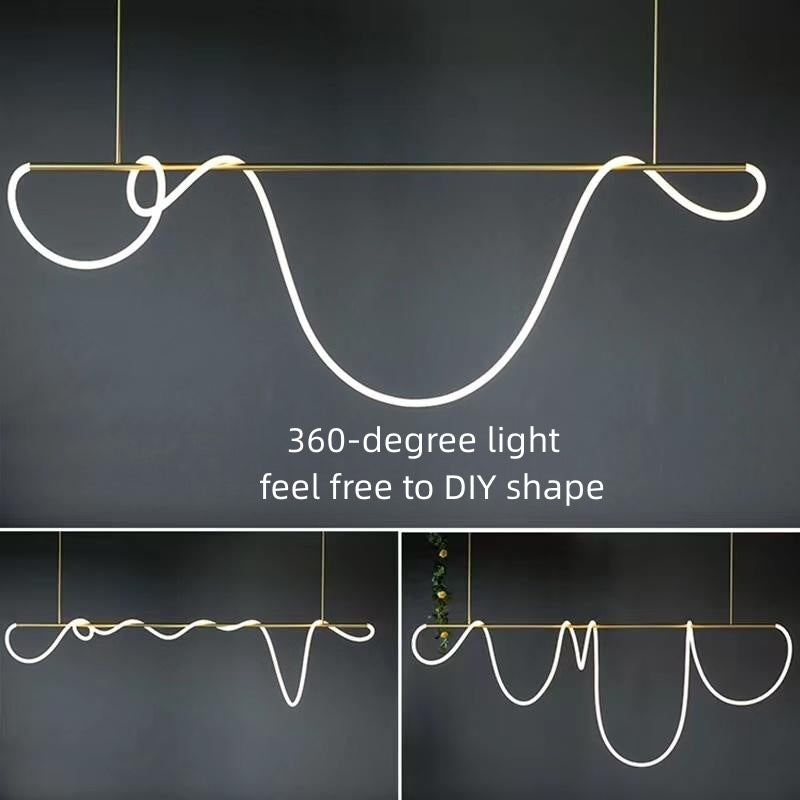 Nuvlight Modern Long Hose Led Pendant Light for Dining Room