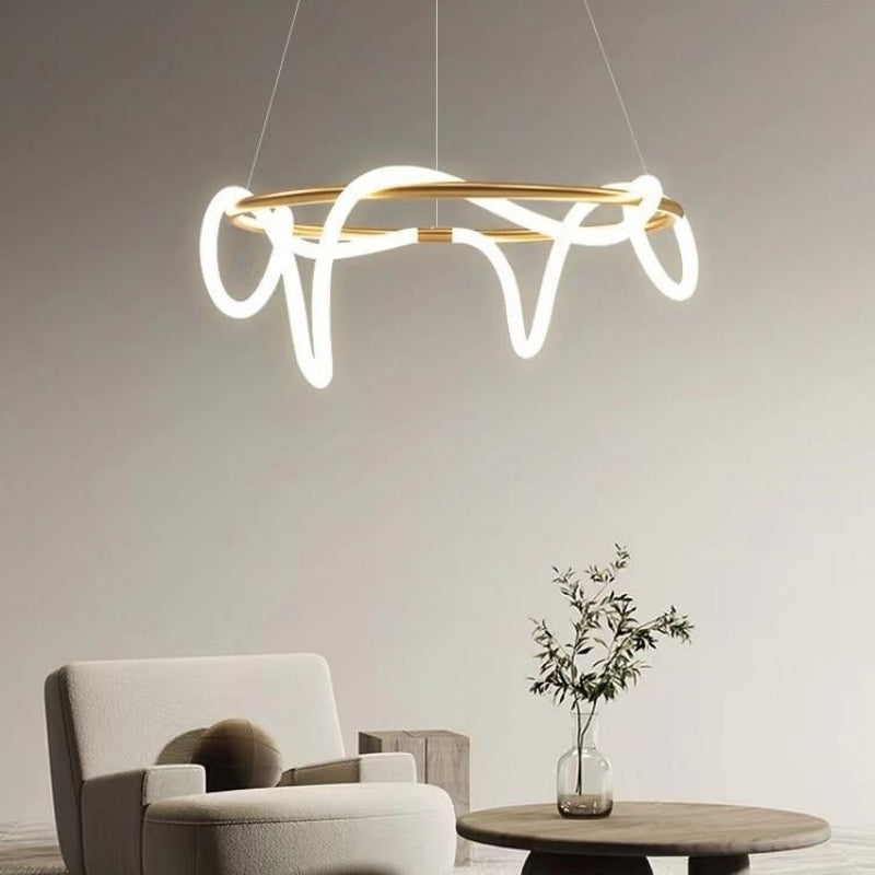 Nuvlight Modern Long Hose Led Pendant Light for Dining Room