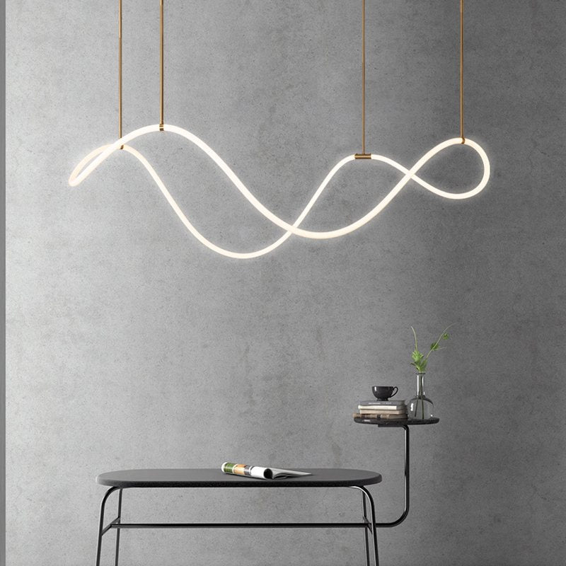 Nuvlight Modern Long Hose Led Pendant Light for Dining Room