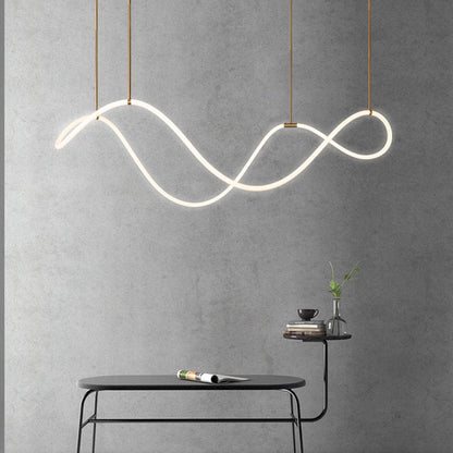 Nuvlight Modern Long Hose Led Pendant Light for Dining Room