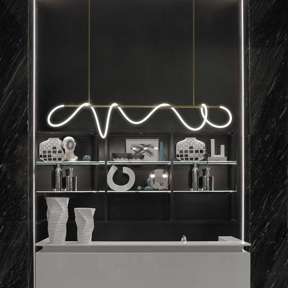 Nuvlight Modern Long Hose Led Pendant Light for Dining Room