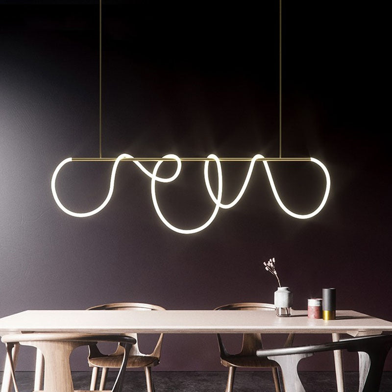 Nuvlight Modern Long Hose Led Pendant Light for Dining Room