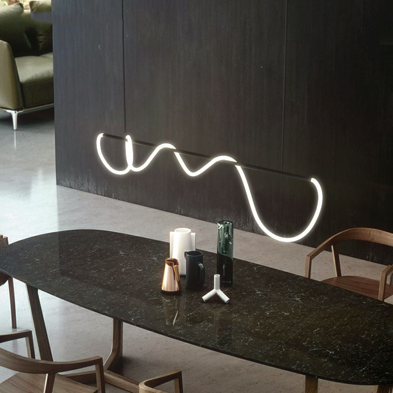 Nuvlight Modern Long Hose Led Pendant Light for Dining Room