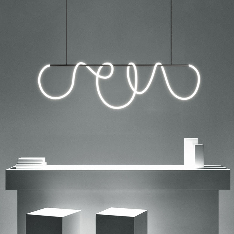 Nuvlight Modern Long Hose Led Pendant Light for Dining Room
