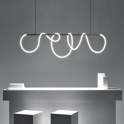Nuvlight Modern Long Hose Led Pendant Light for Dining Room