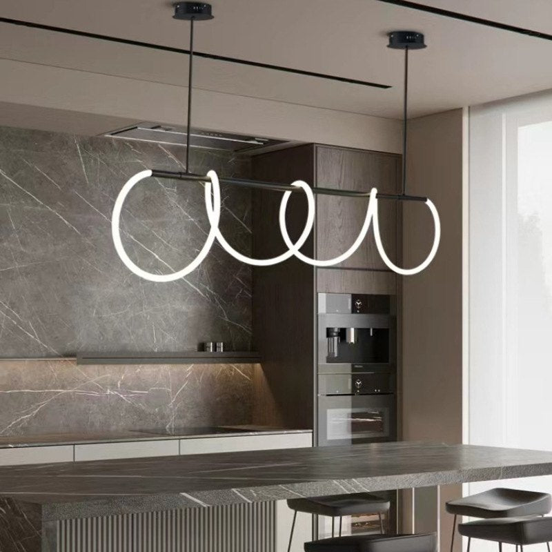 Nuvlight Modern Long Hose Led Pendant Light for Dining Room