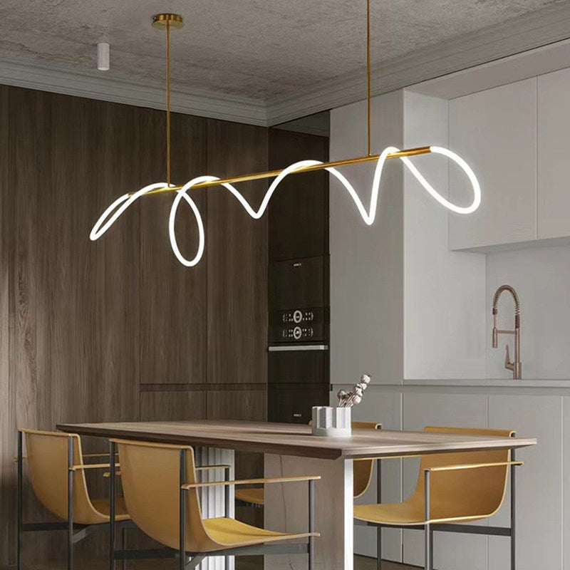 Nuvlight Modern Long Hose Led Pendant Light for Dining Room