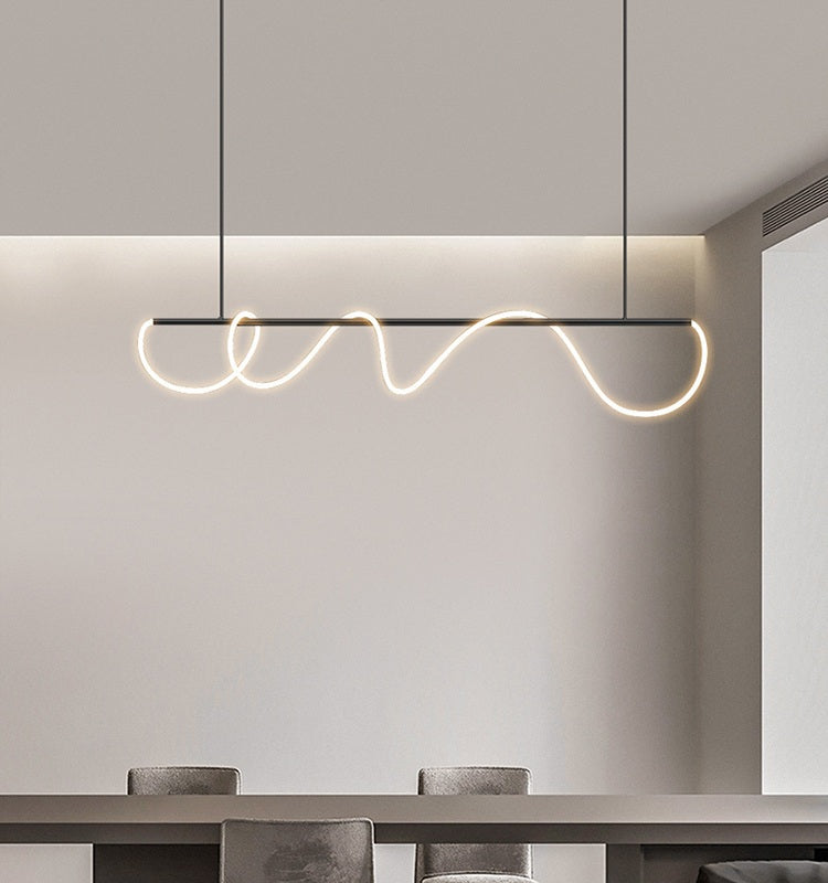 Nuvlight Modern Long Hose Led Pendant Light for Dining Room