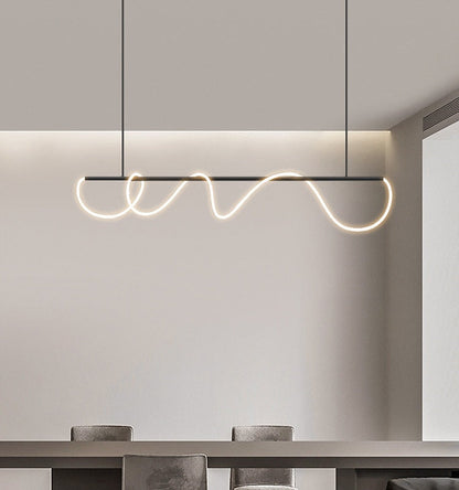 Nuvlight Modern Long Hose Led Pendant Light for Dining Room