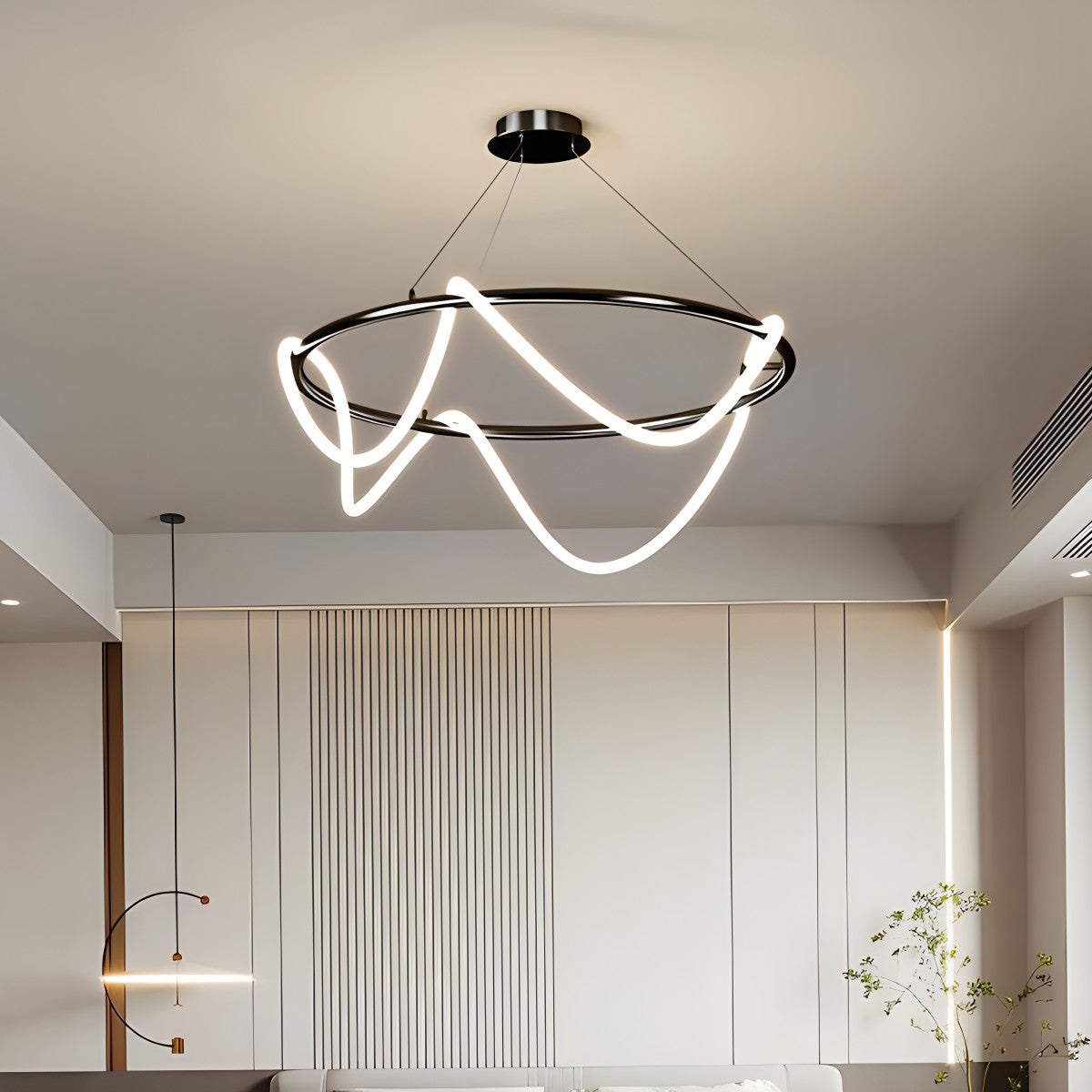 Nuvlight Modern Long Hose Led Pendant Light for Dining Room