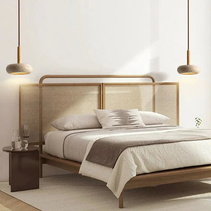 Japanese Natural Stone Wood Pendant Light