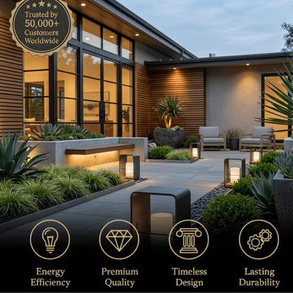 Irondale Modern Solar-Powered Outdoor Path Light -- Candle-Style for Garden