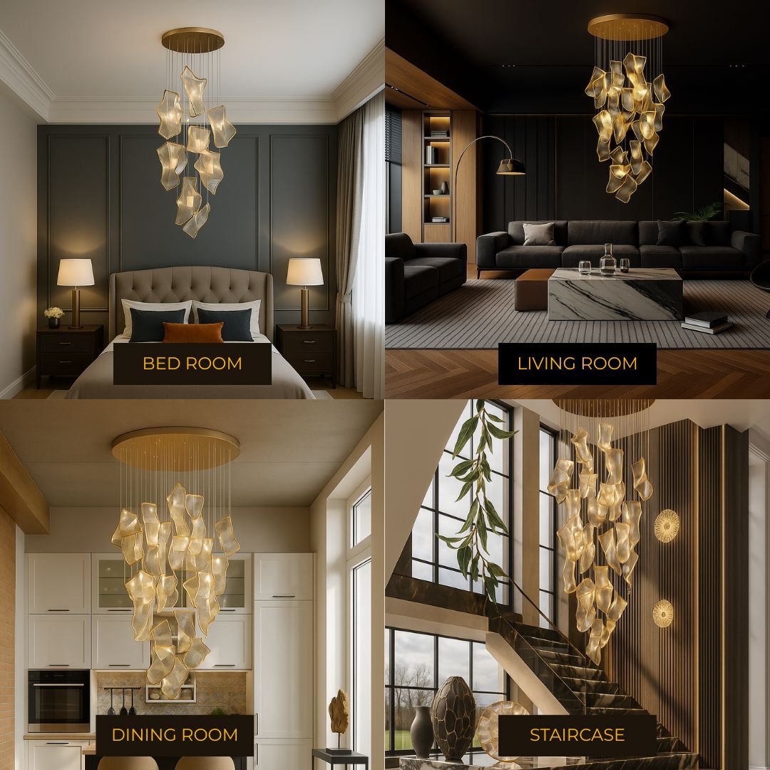 Zephyr LED Chandelier | Modern Acrylic Sculptural Pendant Light