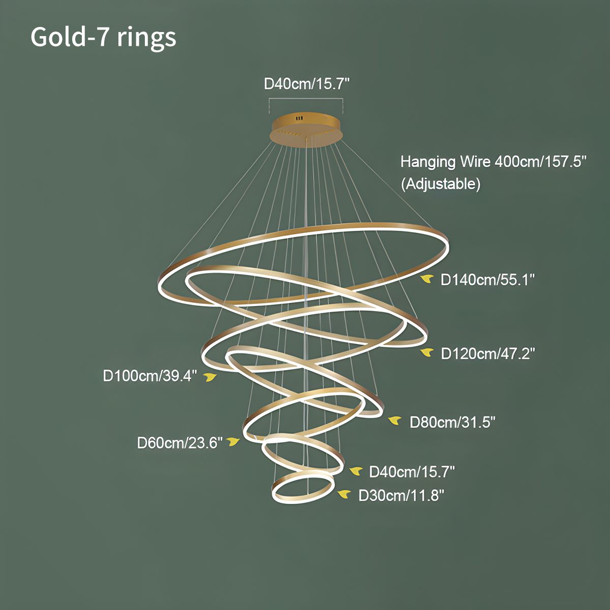 Tiered Ring Chandelier for High Ceilings