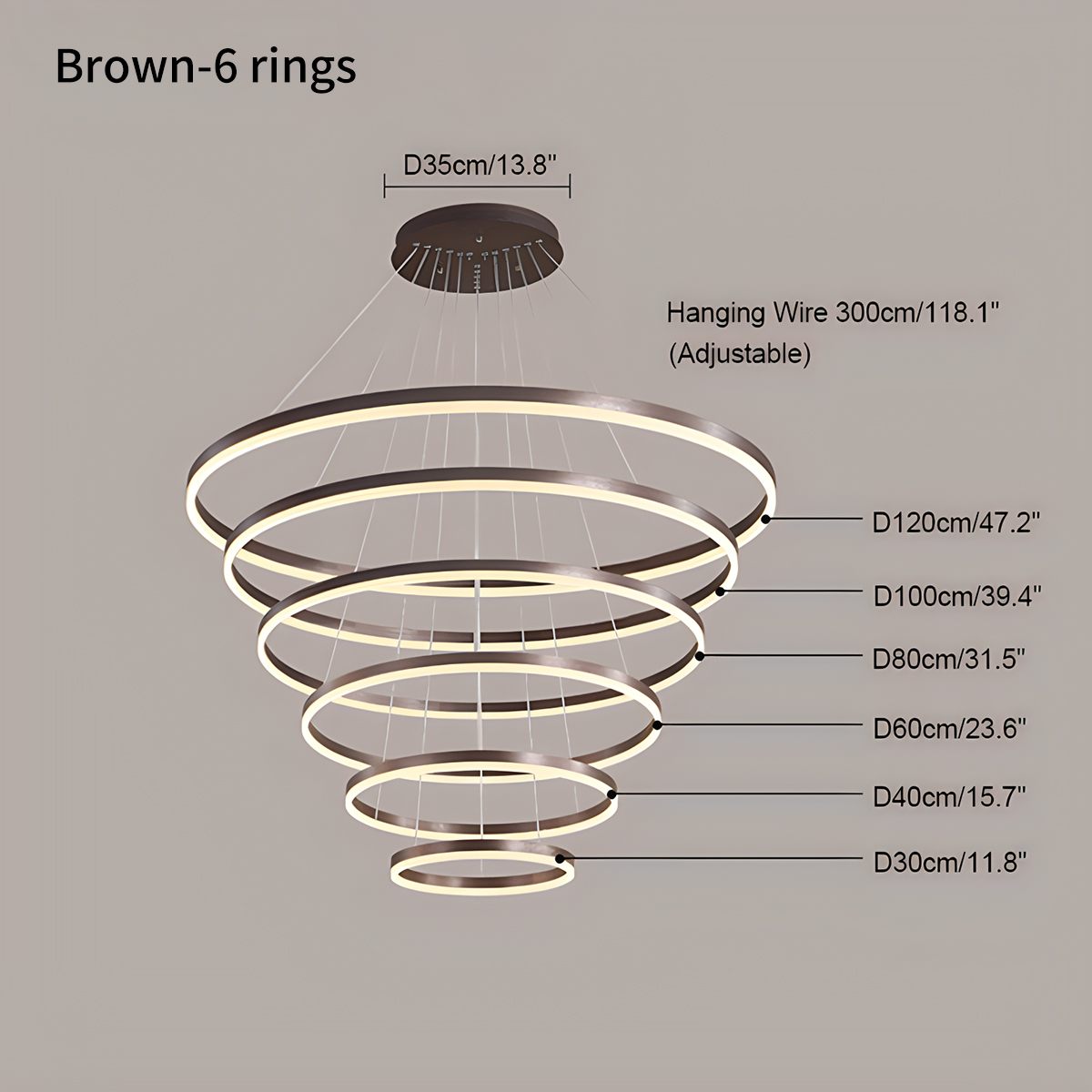 Tiered Ring Chandelier for High Ceilings