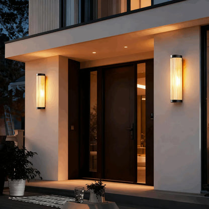 Irondale Modern Black LED Outdoor Wall Sconce – Waterproof Light for Garden/Courtyard