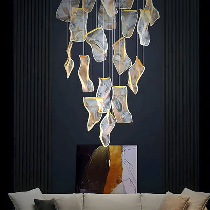 Zephyr LED Chandelier | Modern Acrylic Sculptural Pendant Light
