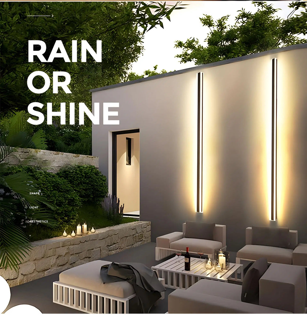 Bolt Modern Linear LED Outdoor Wall Light – IP65 Waterproof Exterior Wall Sconce