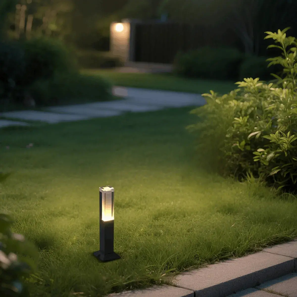 Arcato Modern Black LED Path Light – Outdoor Metal Sensor Lamp for Garden/Terrace