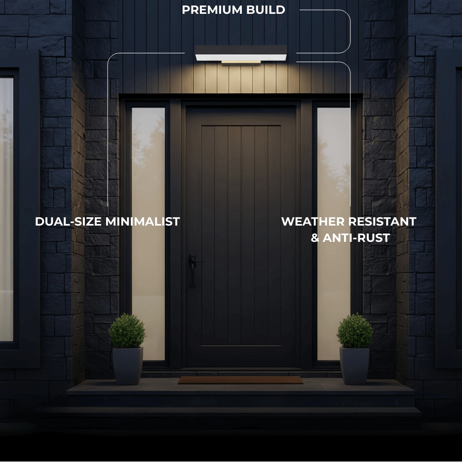 Arcato Minimalist Rectangle Black Wall Lamp-Waterproof for Outdoor