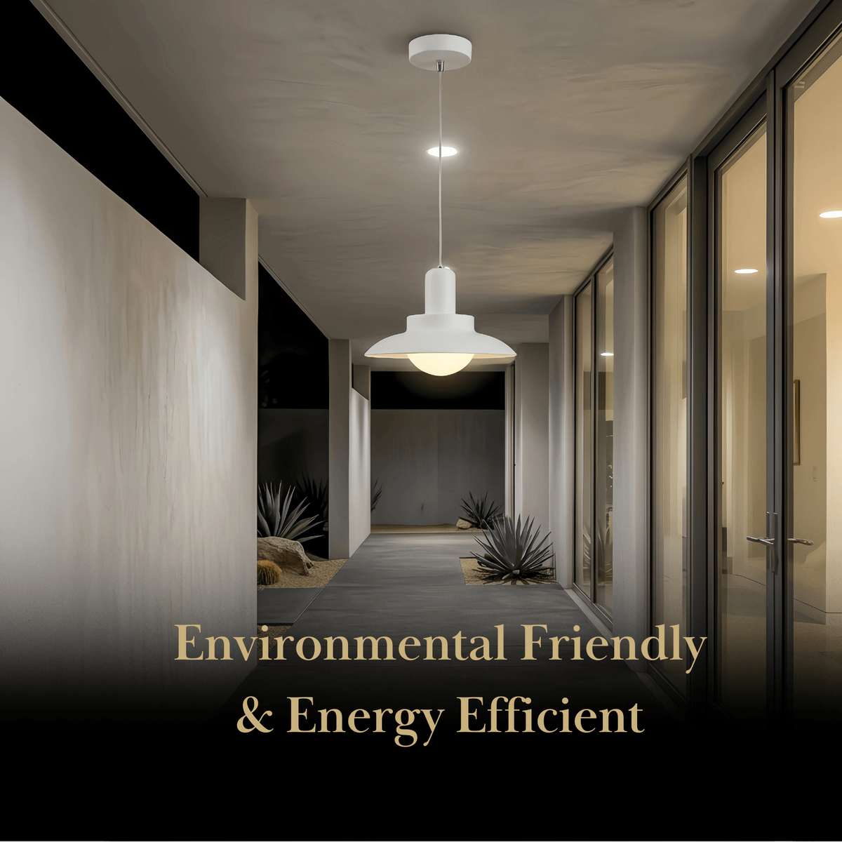 Irondale Modern Outdoor Pendant Light - Grey/White Metal Hooded Design for Courtyard