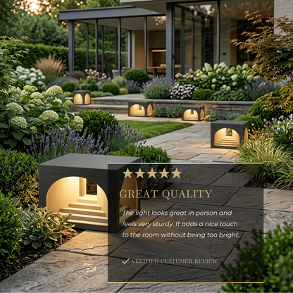 Arcato Minimalist Pier-Mount Pillar Light - Black Metal for Outdoor