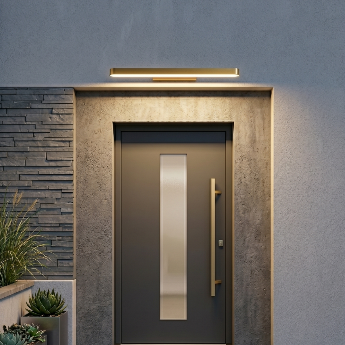 Minimalist Brushed Stainless Steel Wall Lamp -- Copper/Chrome/Black for Outdoor