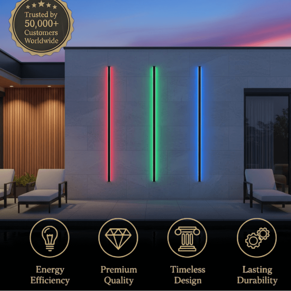 Arcato Modern Outdoor LED Wall Light (RGB) — Available in 8 Sizes