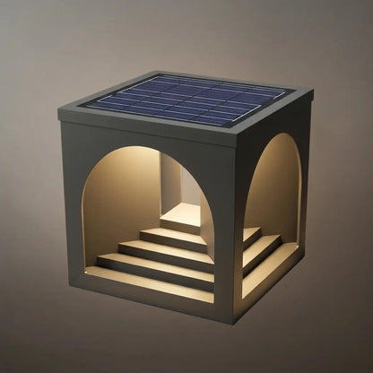 Arcato Minimalist Pier-Mount Pillar Light - Black Metal for Outdoor