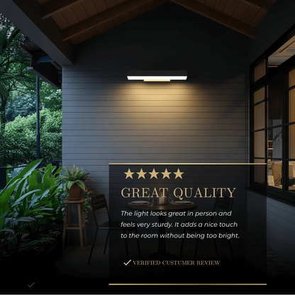 Arcato Minimalist Rectangle Black Wall Lamp-Waterproof for Outdoor