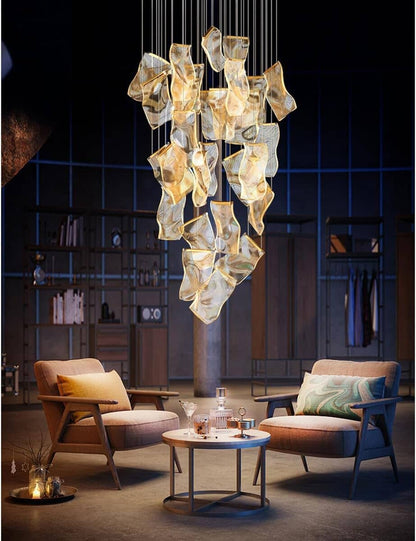 Zephyr LED Chandelier | Modern Acrylic Sculptural Pendant Light