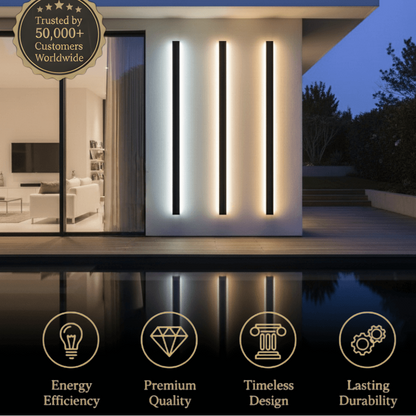 Arcato Modern Outdoor LED Wall Light with Sensor - in 8 Size for Outdoor